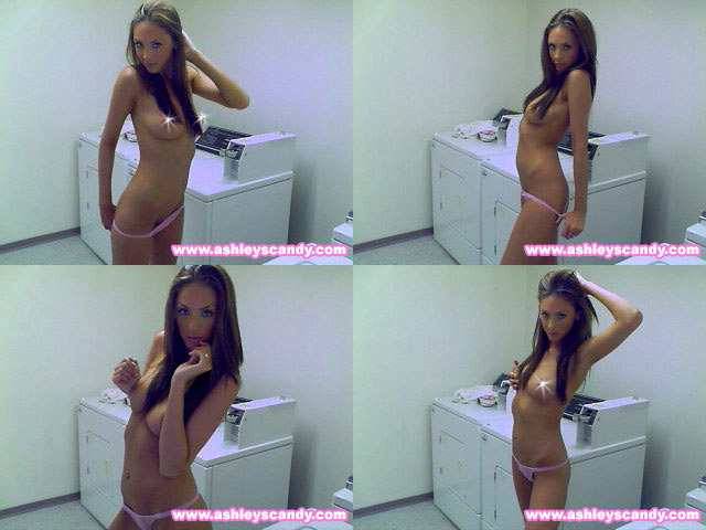 Ashley gets naked while doing laundry