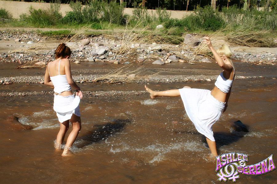 The Girls Taking A Dip in the River